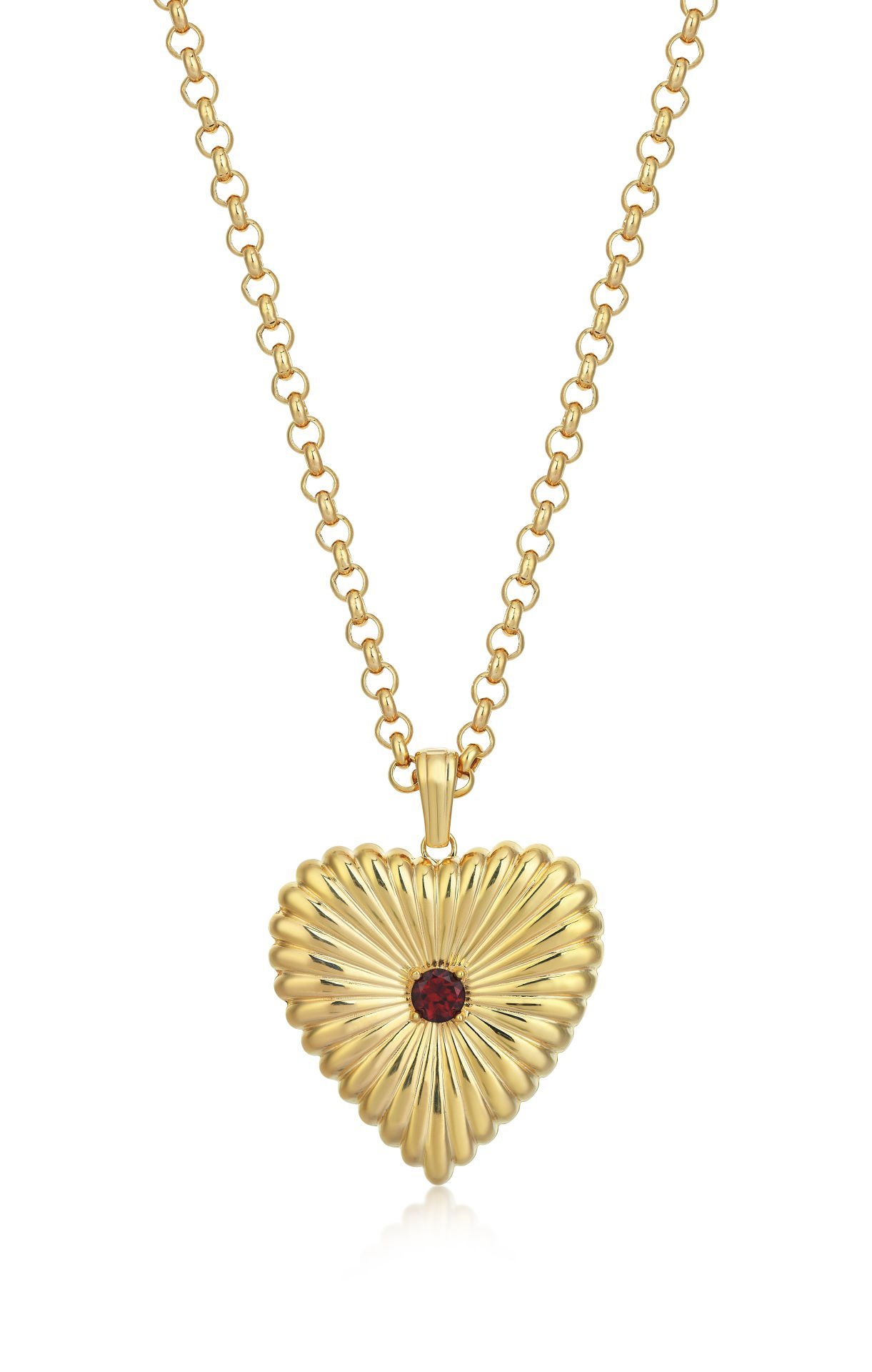 Garnet Kalp Locket Kolye