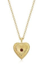 Garnet Kalp Locket Kolye